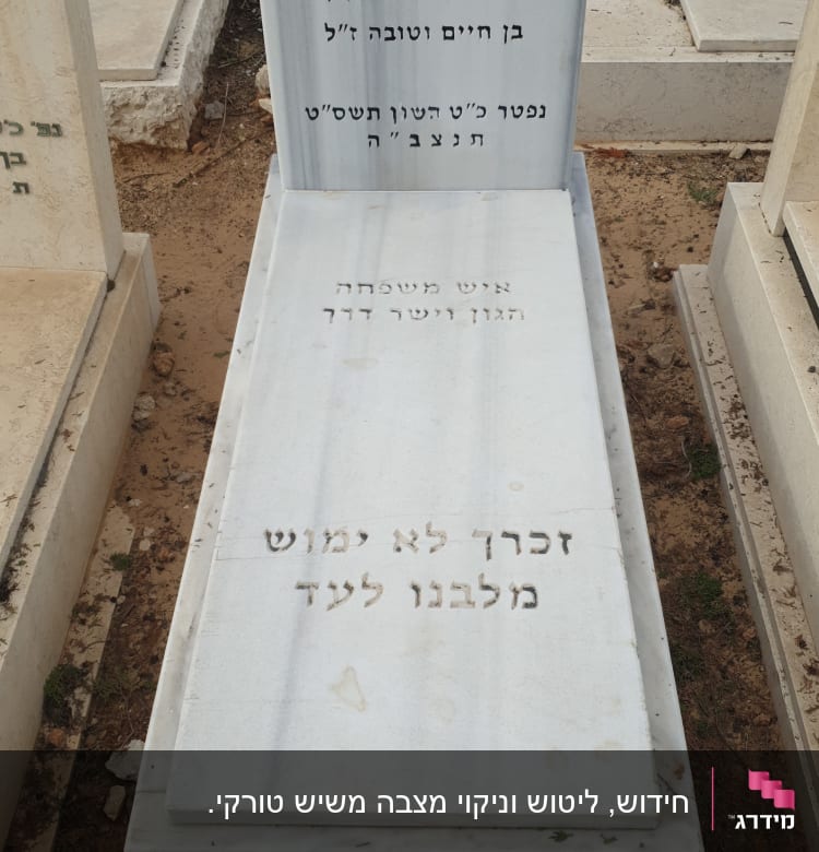 מצבות עם כיתוב בעברית בבית קברות